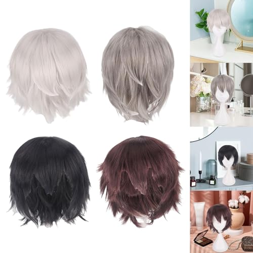 Image of ATORSE Cosplay Wig Spiky Portable Fashion Layered Presents Costume Wig Silver White