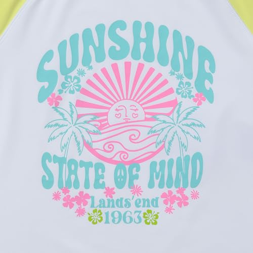 Image of Lands' End Girls Graphic Mock Neck UPF 50 Sun Protection Rash Guard