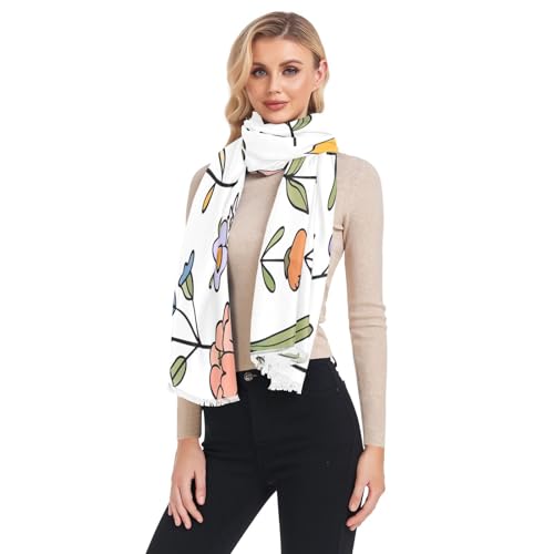 Cute Wildflowers Scarfs for Women Lightweight Scarf Head Shawl Soft Scarves and Wraps2