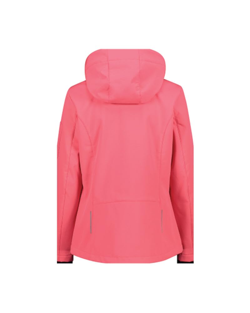 CMP Giacca In Softshell Da Donna Con Cappuccio Removibile, Nero 01, 44