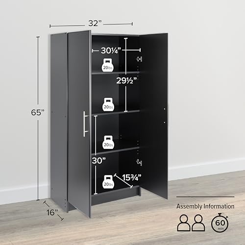 image for Prepac Elite Tall Garage Storage Cabinet & Pantry Storage Cupboard, 2-