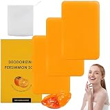 Jabón de Caqui para el Olor Corporal, Jabones Naturales Artesanales y Desodorantes,Aroma a Personas Mayores para una Piel Mejor,Baño de Hidratación Profunda para Todo Tipo de Piel,Mujeres (3 Piezas)