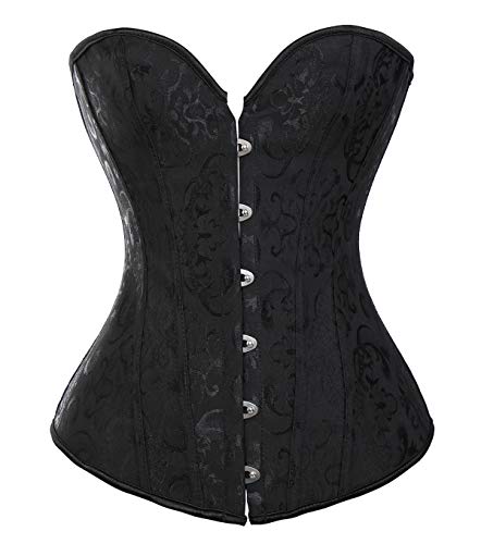 Beauty-You Femme Bustiers et corsets Broderie Serre-Taille Guêpière Noeud Papillon avec G-string (L, Black #2) Cover