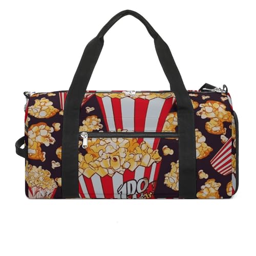Popcorn Print Gym Bag for Men Women Water Resistant Duffle Bag Travel Lightweight Bag for Travel Sports