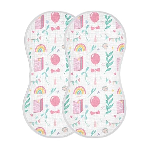 xigua Rainbows Muslin Baby Burp Cloths Set of 1, Super Soft & Absorbent Burping Rags, Cotton Burp Clothes Shower Gift for Newborn, Baby Girls and Boys2