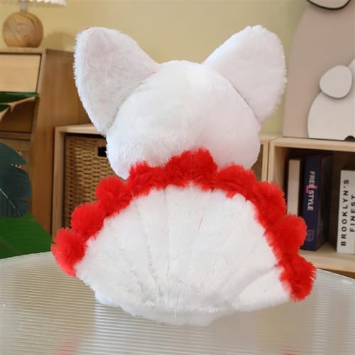 TOPLITHE Neunschwänziger Fuchs Kuscheltier, Süße Plüschtier Realistisches Süßes Kyuubi Kitsune Spielzeug for Kinder Freunde Geburtstagsgeschenke(Red)
