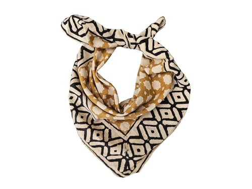 Yellow And black 100% Cotton Bandanas, Bohemian Style Cotton Neck Scarf, Boho Soft Cotton Neck Scarf Boho Soft Cotton Bandana