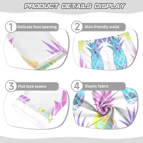 Bolaz Toddler Girls Leggings Printed Yoga Pants Leggings Blue Purple Pineapple for Kids3