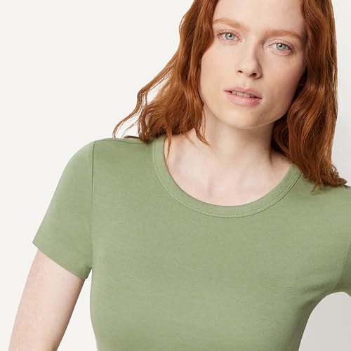 Image of Amazon Essentials Women's Slim-Fit Short-Sleeve Crewneck T-Shirt, Pack of 2