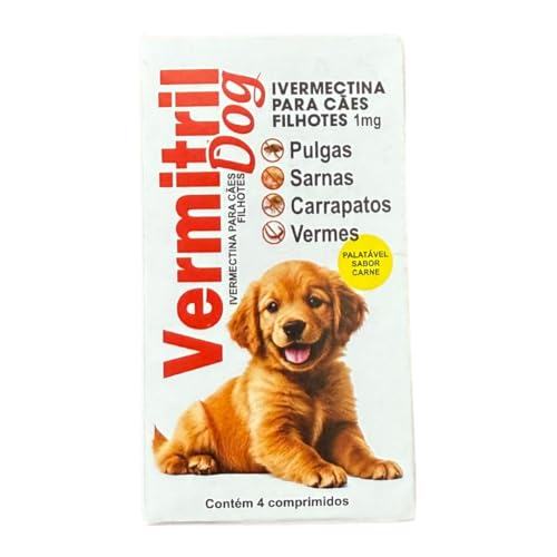 Vermitril FILHOTES - Anti Pulgas, Carrapatos, Vermes, Sarnas - Comprimidos mastigáveis (8)