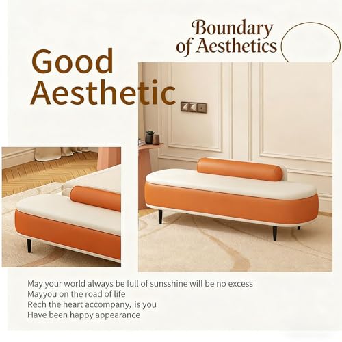 Banc ottoman de rangement coffre de fin de lit avec coussin - 8