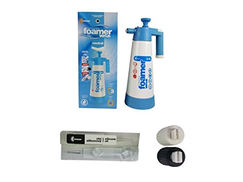 2019 er Modell mit 3 Schaumdüsen Venus Super Foamer Cleaning Pro+ Viton 2 Liter inkl. 2 extra Foam Düsen im Set mit detailmate Messbecher