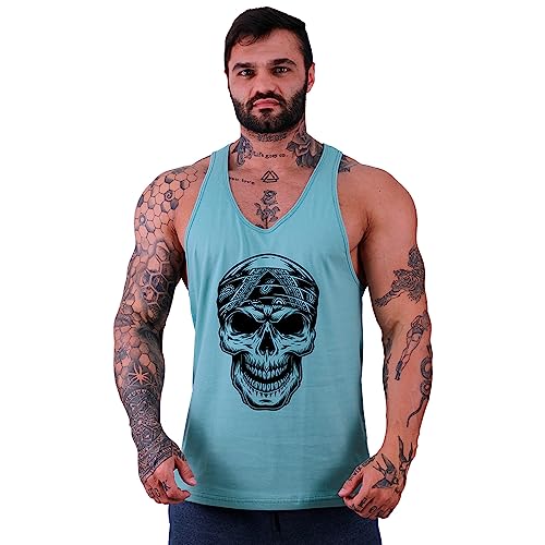 Kit 3 Regata Cavada Masculina MXD Conceito Academia Musculação Treino Gym (M, Verde Bebê, Preto, Lar