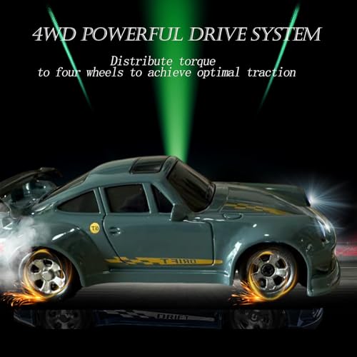 Image of RC Drift Car, 1 /64 Mini RC Remote Control Car, 2.4GHz Full Proportional RTR High Speed Micro Sports Racing Drift, 4WD HobbyFast Race Vehicle with Lights, Model Toys Gift for Kids, Boys, Adults