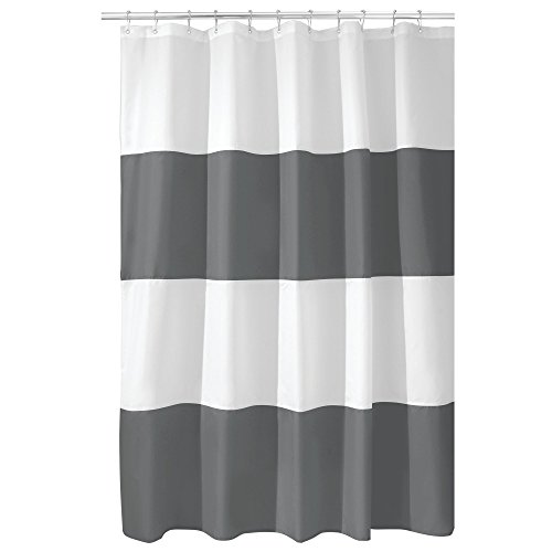 iDesign Zeno Wide Striped Shower Curtain for Master, Guest, Kids', College Dorm Bathroom, 72