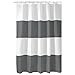 InterDesign Mildew-Free Water-Repellent Zeno Shower Curtain, 72-Inch by 72-Inch, Charcoal/White