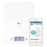 Thinp digitale Küchenwaage, elektronische Waage mit Bluetooth für Vermessung von Gewicht, Energie,...