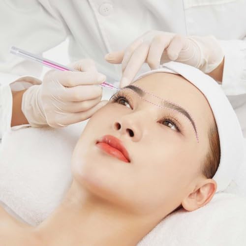 2 Stück Haut Marker, Chirurgischer Hautmarker, Permanent Make Up Stift, Tattoo-Piercing-Positionierungsstift, Augenbrauenstift, mit 3 Stück Nachfüllung, für Augenbrauen, Lippen, Körperkunst (Rosa)