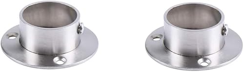 NELXULAS Soporte de barra de armario de acero inoxidable resistente, extremo de barra de cortina de ducha, soporte de barra de brida, poste de