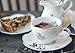 Jusalpha® 7 Oz Porcelain Tea Sets Flower Series Tea Cup and Saucer Set-Coffee Cup Set with Saucer and Spoon FD-TCS11 (Set of 6)