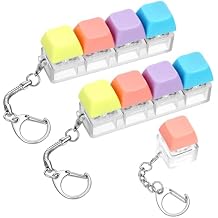 Qianyu 3 PCS Keyboard Fidget Keychains, Decompression Keychain Stress Relief Fidgets Silent and Loud Sensory Keychains Keyboard Clicker Keychain for Anxiety Pass Time Adult