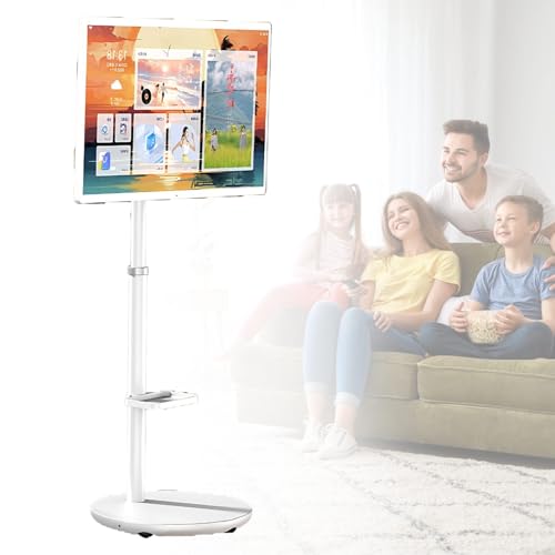 PRECISTECH TV Portable 32 Pouces Full HD avec Caméra, Rotatable Touchscreen, Smart TV Android 13, Support Réglable Et Mobile pour Bureau Ou Loisirs