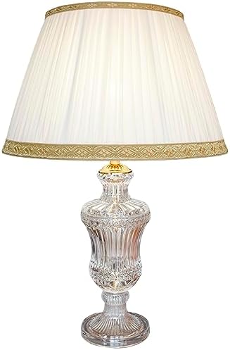 Paralume Plissettato In Tessuto Pongè Avorio - Made In Italy Con Passamaneria Oro, Diametro 30cm E27 - Foto 4