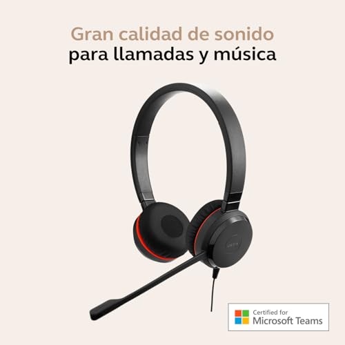 Miniatura 3 de Jabra Evolve 20 SE - Auriculares estéreo con certificación Microsoft para VoIP Softphone con cancelación pasiva de Ruido - USB-C/A - Negro