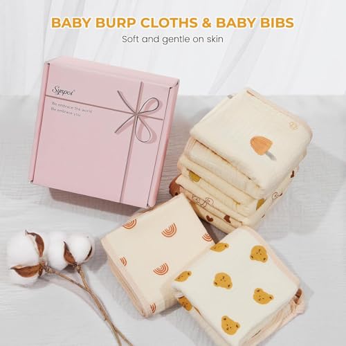 Premium Cotton Muslin Burp Cloths for Baby - Ultra Soft Washcloths, Large 20 x 10 Inch, 6 Thicken Absorbent Layers - Newborn Burping Rags and Face Towels (6 Pack) - Image 6