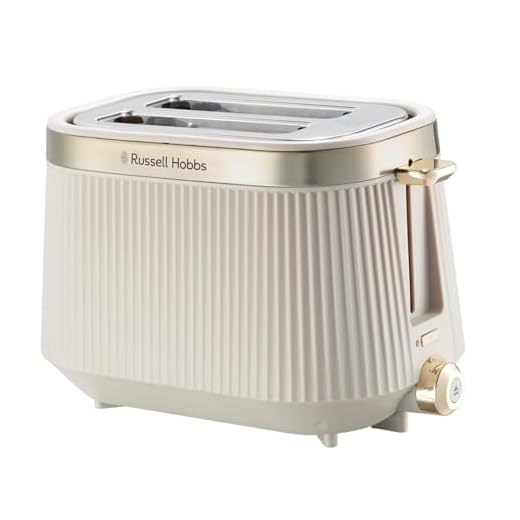 Russell Hobbs 2 Slice Toaster [980W, Frozen/Cancel/Reheat function with Indicator light] Brontë Stone (Extra wide slots, 6 Browning levels, Lift & Look function, Lift high feature) 26761