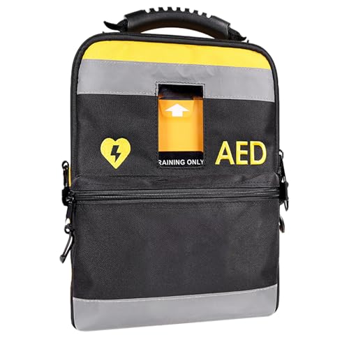 YIYIRAN AED Defibrillator Pouch, Portable AED Storage Bag with Reflective Strips,Strap Adjustable and Two-Layer Design,Emergency Instrument Accessories for Home, Public Places