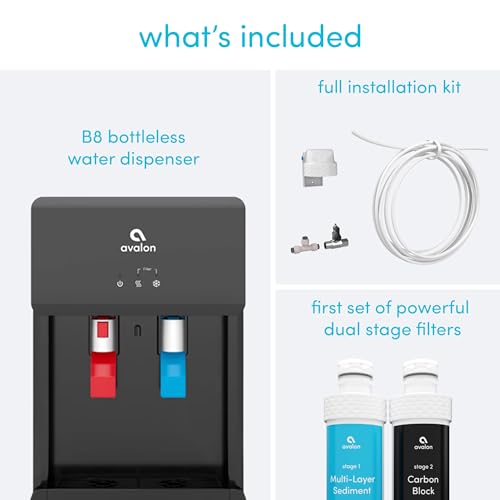 image for Avalon B8BLK Countertop Touchless Bottleless Water Cooler-2 Stage Wate