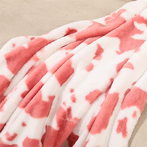 Rynghipy Super Soft Animal Cow Print Bed Throws Cute Farm Flannel Fleece Throw Blanket Cozy Warm Plush Throw For Sofa Couch, Cow Pattern Gifts For Kids Girls (Pink, 51''X63'') #TOP2