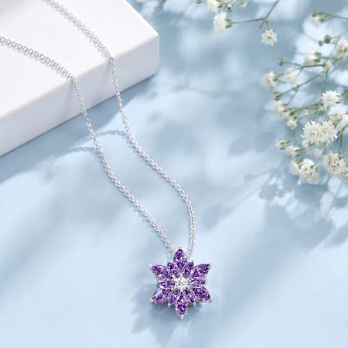 Image of Miss Highness 925 Pure Silver Floral Pendant Necklace for Women & Girls | Minimal Daily Wear | Silver Jewellery With Authenticity Certificate | Gift for Girlfriend Wife | With Chain Pendant,(MHN-P-46