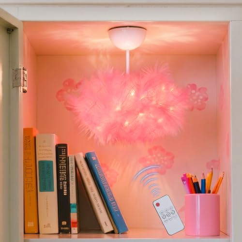 Apipi Feather LED Light Magnetic Locker Decor Accessories for Girls Pink