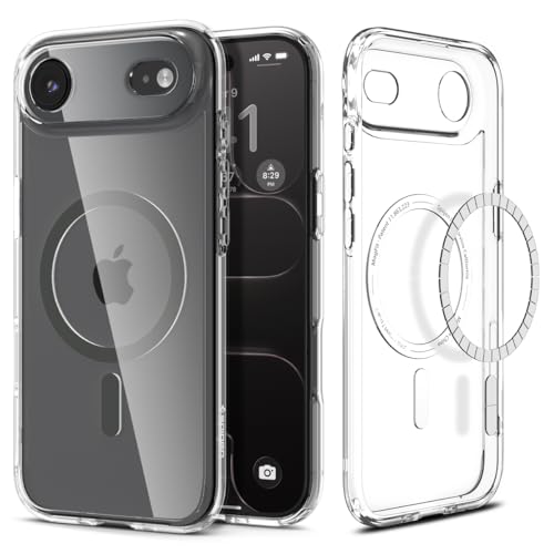 Image of Spigen for iPhone Air Case, Ultra Hybrid MagFit [TPU Covered Camera Control] [Anti-Yellowing] [Compatible with Magsafe] - Clear Graphite