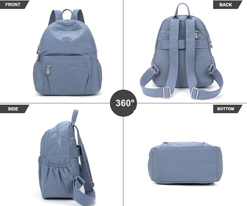 Image of Pealwel Mini Backpack Purse for Women,Small Nylon backpacks for Ladies Backpacks Women Anti Theft Travel Bag (Light Blue)
