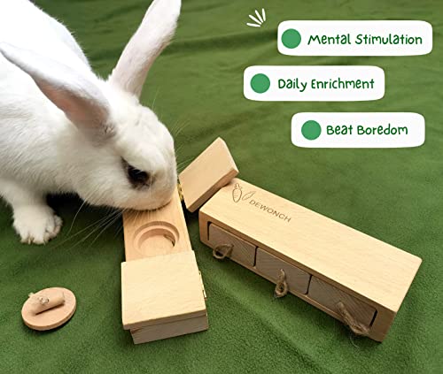 Dewonch Small Animals Hide Treats Foraging Puzzle Toys, Pet Interactive Snuffle Logic Game for Mental Enrichment,for Guinea Pigs,Rabbits,Chinchillas - Thumbnail 2