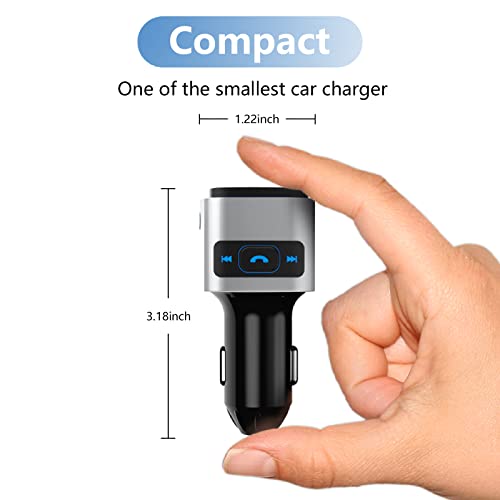 Bluetooth Fm Transmitter For Car, Sonru Car Radio Bluetooth Adapter Music Player Kit, Support Qc3.0 Usb Charging, Handsfree Call, Siri Google Assistant, Sd Card/U Disk, 7 Color Lights/Led Voltmeter #TOP7