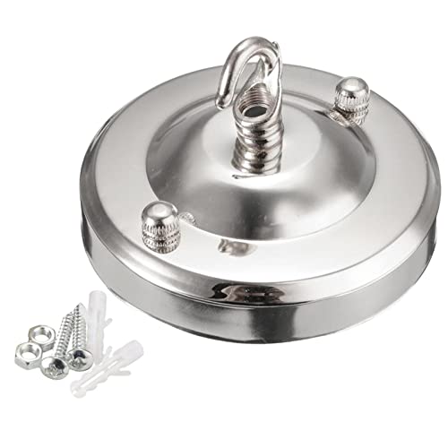 perfk Plafoniera a rosone a soffitto Lampadario in ferro vintage Lampada da soffitto con base per montaggio a soffitto Lampada a sospensione a soffitto, D'argento