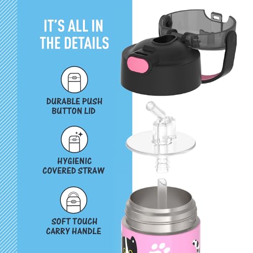Image of THERMOS FUNTAINER Water Bottle with Straw, 12oz, Kittens