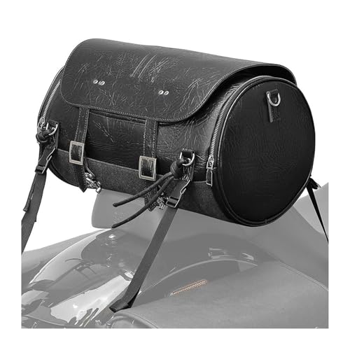 NOKRGQW Bolsa De Equipaje para Moto para Sportster para Softail para Dyna para V-Star para Shadow Trasera Cuero Motocicleta Almacenamiento Equipaje 18-22L