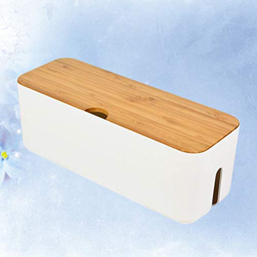 Hemoton Kabelmanagement Box Organizer Voor Snoeren Stekkerdozen Overspanningsbeveiligers Verbergen Losse Draden Thuiskantoor Keuken Computers Bureau Entertainment Centra Koffer Wit - Afbeelding 8