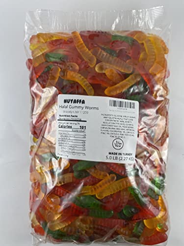 Gummy Worms 5 pound bag - Halal Gummies - Delicious one-of-a-kind halal candy gummy worms 5 lb