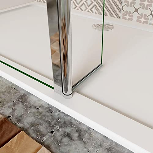 Mamparas de Ducha Panel Fijo + Lateral Movible 8mm Antical Barra 70-120cm - 60x40x200cm