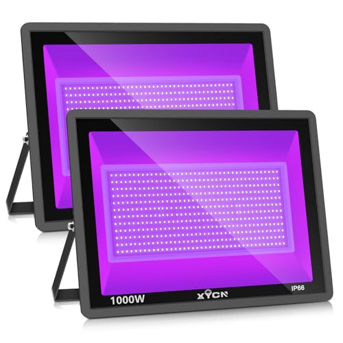 XYCN 2 Pack 1000W LED Black Lights,395nm to 410nm Big