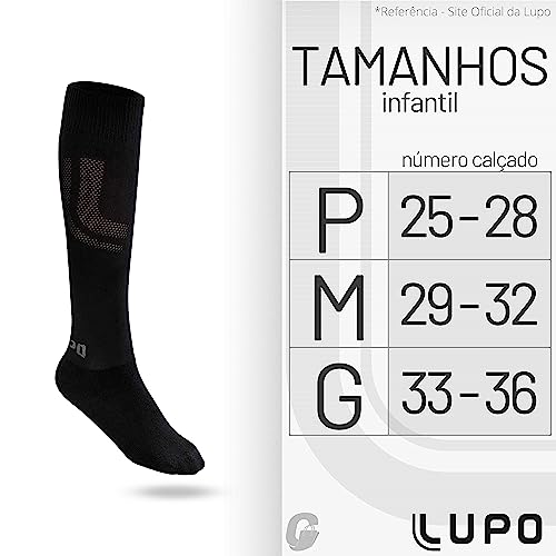 Kit 03 Meião Futebol Lupo Infantil Meninos | 1 Anil - 1 Branco - 1 Preto | 29-32 |