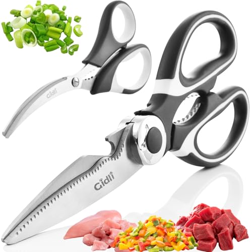 Comparison: Best Kitchen Shears For Spatchcock 4 Kitchen Shears by Gidli - Liftime Replacement Warranty* - Includes Seafood Scissors As a Bonus - Heavy Duty Utility Stainless Steel All Purpose Ultra Sharp Scissors for Food/Cooking