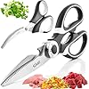 Kitchen Shears by Gidli – Liftime Replacement Warranty* – Includes Seafood Scissors As a Bonus – Heavy Duty Utility Stainless Steel All Purpose Ultra Sharp Scissors for Food/Cooking