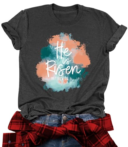 Image of Women Happy Easter T Shirt Bunny Rabbit Graphic T-Shirt Funny Letter Printed Shirts Short Sleeve Tops